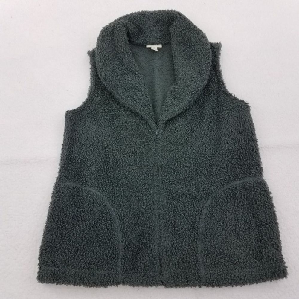 J Jill Vest XS Teddy Bear Gray Textured Sleeveless